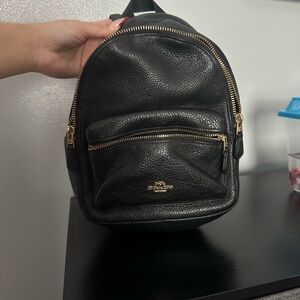 Coach Mini Black Leather Backpack